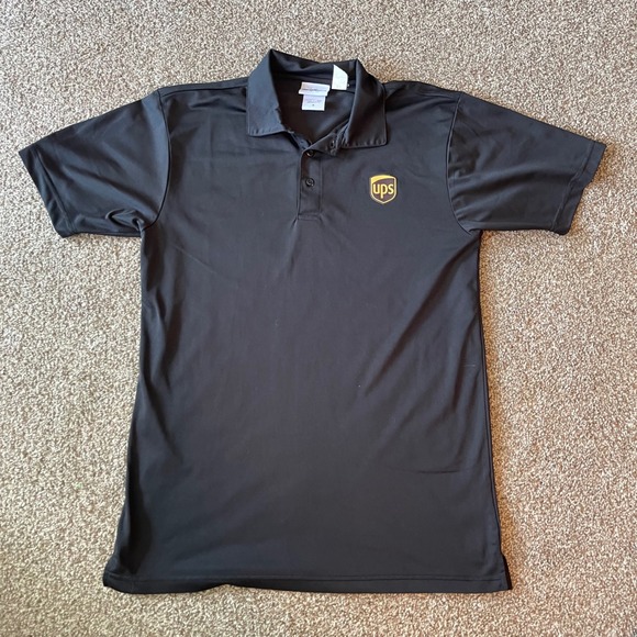 UPS United Parcel Service Polo Shirt black Short Sleeve Men sm WEARGUARD uniform - Picture 1 of 4